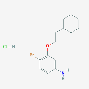 molecular formula C14H21BrClNO B2421174 4-Bromo-3-(2-cyclohexylethoxy)aniline hydrochloride CAS No. 2094139-05-4