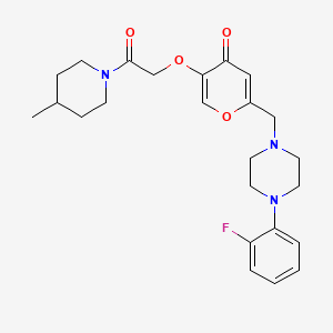2-((4-(2-fluorophenyl)piperazin-1-yl)methyl)-5-(2-(4-methylpiperidin-1-yl)-2-oxoethoxy)-4H-pyran-4-one