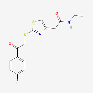 N-ethyl-2-(2-((2-(4-fluorophenyl)-2-oxoethyl)thio)thiazol-4-yl)acetamide