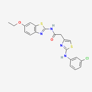 2-(2-((3-chlorophenyl)amino)thiazol-4-yl)-N-(6-ethoxybenzo[d]thiazol-2-yl)acetamide