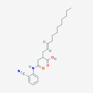 molecular formula C23H32N2O3 B2421182 (4E)-2-{[(2-氰基苯基)氨基羰基]甲基}十四碳-4-烯酸 CAS No. 1025526-59-3
