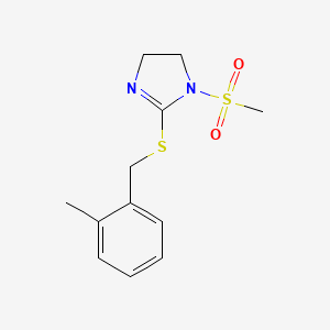 2-[(2-Methylphenyl)methylsulfanyl]-1-methylsulfonyl-4,5-dihydroimidazole