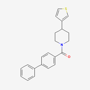 molecular formula C22H21NOS B2421204 [1,1'-Biphenyl]-4-yl(4-(thiophen-3-yl)piperidin-1-yl)methanone CAS No. 1396887-00-5