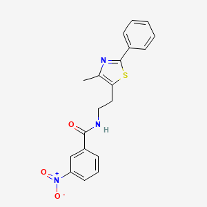 molecular formula C19H17N3O3S B2421211 N-[2-(4-methyl-2-phenyl-1,3-thiazol-5-yl)ethyl]-3-nitrobenzamide CAS No. 890955-14-3