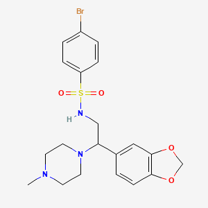 molecular formula C20H24BrN3O4S B2421216 N-(2-(benzo[d][1,3]dioxol-5-yl)-2-(4-methylpiperazin-1-yl)ethyl)-4-bromobenzenesulfonamide CAS No. 896259-32-8