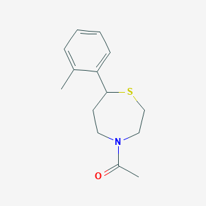 molecular formula C14H19NOS B2421218 1-(7-(o-Tolyl)-1,4-thiazepan-4-yl)ethanone CAS No. 1798672-44-2
