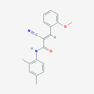 molecular formula C19H18N2O2 B2421221 (2E)-2-cyano-N-(2,4-dimethylphenyl)-3-(2-methoxyphenyl)acrylamide CAS No. 329724-29-0