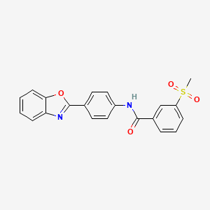 N-(4-(benzo[d]oxazol-2-yl)phenyl)-3-(methylsulfonyl)benzamide