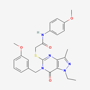2-({1-ethyl-6-[(3-methoxyphenyl)methyl]-3-methyl-7-oxo-1H,6H,7H-pyrazolo[4,3-d]pyrimidin-5-yl}sulfanyl)-N-(4-methoxyphenyl)acetamide