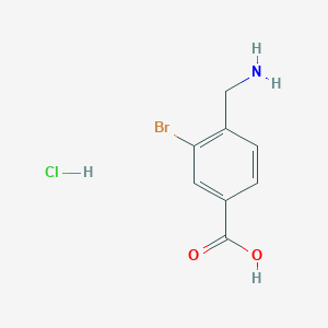 molecular formula C8H9BrClNO2 B2421241 4-(Aminomethyl)-3-bromobenzoic acid;hydrochloride CAS No. 2137582-91-1