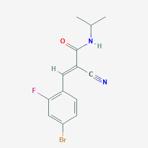 molecular formula C13H12BrFN2O B2421254 (E)-3-(4-bromo-2-fluorophenyl)-2-cyano-N-propan-2-ylprop-2-enamide CAS No. 868231-97-4