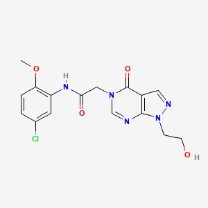 N-(5-chloro-2-methoxyphenyl)-2-[1-(2-hydroxyethyl)-4-oxopyrazolo[3,4-d]pyrimidin-5-yl]acetamide