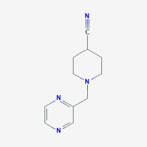 molecular formula C11H14N4 B2421265 1-(Pyrazin-2-ylmethyl)piperidine-4-carbonitrile CAS No. 1994023-45-8