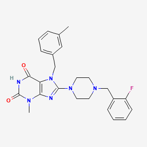 8-{4-[(2-Fluorophenyl)methyl]piperazinyl}-3-methyl-7-[(3-methylphenyl)methyl]-1,3,7-trihydropurine-2,6-dione