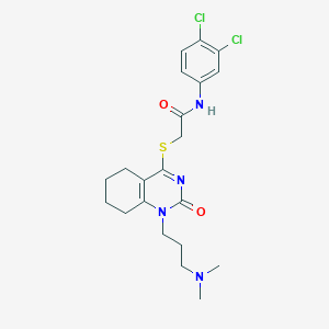 N-(3,4-dichlorophenyl)-2-((1-(3-(dimethylamino)propyl)-2-oxo-1,2,5,6,7,8-hexahydroquinazolin-4-yl)thio)acetamide