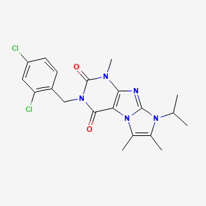 molecular formula C20H21Cl2N5O2 B2421286 3-(2,4-dichlorobenzyl)-8-isopropyl-1,6,7-trimethyl-1H-imidazo[2,1-f]purine-2,4(3H,8H)-dione CAS No. 899988-16-0
