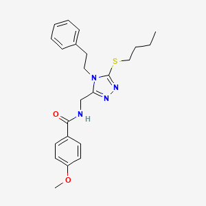 N-((5-(butylthio)-4-phenethyl-4H-1,2,4-triazol-3-yl)methyl)-4-methoxybenzamide