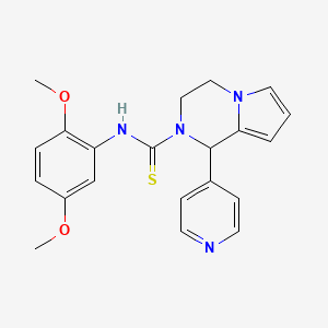 molecular formula C21H22N4O2S B2421291 N-(2,5-二甲氧基苯基)-1-(吡啶-4-基)-3,4-二氢吡咯并[1,2-a]吡嗪-2(1H)-羰基硫脲 CAS No. 393832-66-1