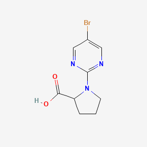 molecular formula C9H10BrN3O2 B2421292 1-(5-Bromopyrimidin-2-YL)pyrrolidine-2-carboxylic acid CAS No. 2089658-87-5