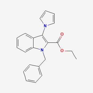 molecular formula C22H20N2O2 B2421295 1-苄基-3-(1H-吡咯-1-基)-1H-吲哚-2-羧酸乙酯 CAS No. 339098-99-6