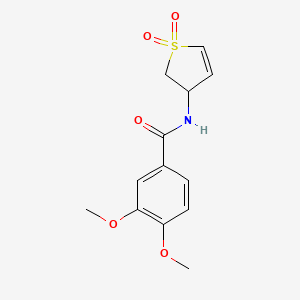 molecular formula C13H15NO5S B2421296 N-(1,1-dioxido-2,3-dihydrothiophen-3-yl)-3,4-dimethoxybenzamide CAS No. 946359-54-2