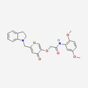 N-(2,5-dimethoxyphenyl)-2-((6-(indolin-1-ylmethyl)-4-oxo-4H-pyran-3-yl)oxy)acetamide