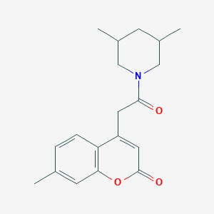 molecular formula C19H23NO3 B2421304 4-(2-(3,5-dimethylpiperidin-1-yl)-2-oxoethyl)-7-methyl-2H-chromen-2-one CAS No. 919757-72-5