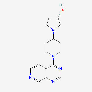 molecular formula C16H21N5O B2421308 1-(1-Pyrido[3,4-d]pyrimidin-4-ylpiperidin-4-yl)pyrrolidin-3-ol CAS No. 2380044-61-9