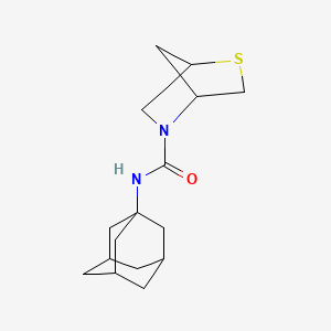 molecular formula C16H24N2OS B2421310 N-((1s,3s)-金刚烷-1-基)-2-硫杂-5-氮杂双环[2.2.1]庚烷-5-甲酰胺 CAS No. 2034609-28-2