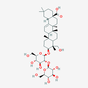 molecular formula C42H68O14 B2421317 NCGC00385302-01_C42H68O14_(3beta,5xi,9xi)-3-{[2-O-(beta-D-Glucopyranosyl)-beta-D-glucopyranosyl]oxy}-23-hydroxyolean-12-en-28-oic acid CAS No. 73907-85-4