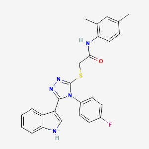 molecular formula C26H22FN5OS B2421331 N-(2,4-dimethylphenyl)-2-((4-(4-fluorophenyl)-5-(1H-indol-3-yl)-4H-1,2,4-triazol-3-yl)thio)acetamide CAS No. 946359-57-5
