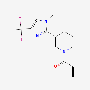molecular formula C13H16F3N3O B2421332 1-{3-[1-methyl-4-(trifluoromethyl)-1H-imidazol-2-yl]piperidin-1-yl}prop-2-en-1-one CAS No. 2094350-97-5