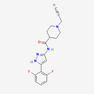 N-[5-(2,6-difluorophenyl)-1H-pyrazol-3-yl]-1-(prop-2-yn-1-yl)piperidine-4-carboxamide
