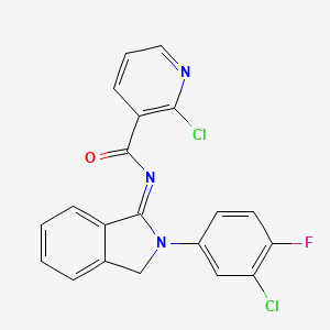 2-chloro-N-[2-(3-chloro-4-fluorophenyl)-3H-isoindol-1-ylidene]pyridine-3-carboxamide