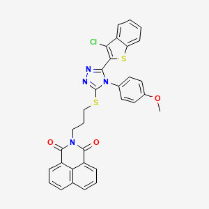 2-[3-[[5-(3-Chloro-1-benzothiophen-2-yl)-4-(4-methoxyphenyl)-1,2,4-triazol-3-yl]sulfanyl]propyl]benzo[de]isoquinoline-1,3-dione