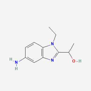 molecular formula C11H15N3O B2421354 1-(5-Amino-1-ethyl-1H-benzoimidazol-2-yl)-ethanol CAS No. 879037-84-0