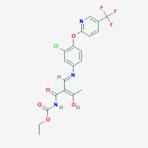 ethyl N-[(2Z)-2-{[(3-chloro-4-{[5-(trifluoromethyl)pyridin-2-yl]oxy}phenyl)amino]methylidene}-3-oxobutanoyl]carbamate