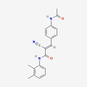 molecular formula C20H19N3O2 B2421367 (E)-3-(4-acetamidophenyl)-2-cyano-N-(2,3-dimethylphenyl)prop-2-enamide CAS No. 744233-43-0