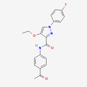 molecular formula C20H18FN3O3 B2421368 N-(4-乙酰基苯基)-4-乙氧基-1-(4-氟苯基)-1H-吡唑-3-甲酰胺 CAS No. 1170601-23-6