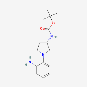 molecular formula C15H23N3O2 B2421371 (S)-tert-Butyl 1-(2-aminophenyl)pyrrolidin-3-ylcarbamate CAS No. 1029432-35-6