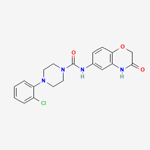 4-(2-chlorophenyl)-N-(3-oxo-3,4-dihydro-2H-1,4-benzoxazin-6-yl)tetrahydro-1(2H)-pyrazinecarboxamide