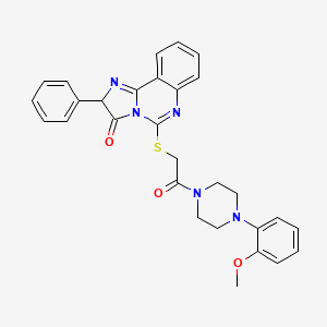 molecular formula C29H27N5O3S B2421391 5-((2-(4-(2-甲氧苯基)哌嗪-1-基)-2-氧代乙基)硫代)-2-苯基咪唑并[1,2-c]喹唑啉-3(2H)-酮 CAS No. 1173764-23-2
