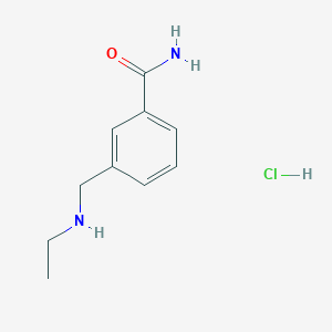 molecular formula C10H15ClN2O B2421399 3-[(Ethylamino)methyl]benzamide hydrochloride CAS No. 1394040-70-0