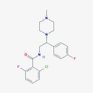 molecular formula C20H22ClF2N3O B2421400 2-氯-6-氟-N-(2-(4-氟苯基)-2-(4-甲基哌嗪-1-基)乙基)苯甲酰胺 CAS No. 898448-66-3
