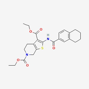 molecular formula C24H28N2O5S B2421405 diethyl 2-(5,6,7,8-tetrahydronaphthalene-2-carboxamido)-4,5-dihydrothieno[2,3-c]pyridine-3,6(7H)-dicarboxylate CAS No. 864926-67-0