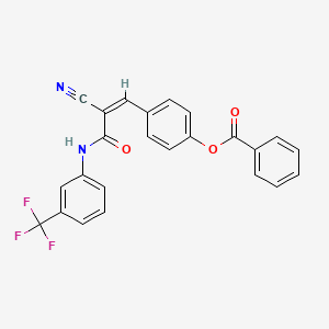 molecular formula C24H15F3N2O3 B2421423 [4-[(Z)-2-cyano-3-oxo-3-[3-(trifluoromethyl)anilino]prop-1-enyl]phenyl] benzoate CAS No. 729581-72-0