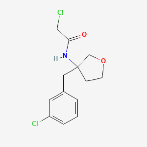 molecular formula C13H15Cl2NO2 B2421428 2-Chloro-N-[3-[(3-chlorophenyl)methyl]oxolan-3-yl]acetamide CAS No. 2411194-19-7