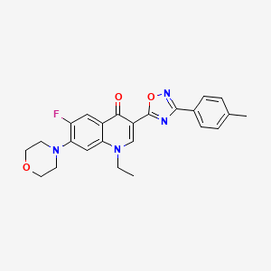 1-ethyl-6-fluoro-7-morpholino-3-(3-(p-tolyl)-1,2,4-oxadiazol-5-yl)quinolin-4(1H)-one