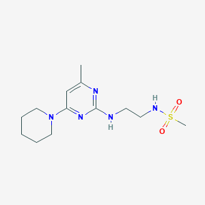 molecular formula C13H23N5O2S B2421452 N-(2-((4-methyl-6-(piperidin-1-yl)pyrimidin-2-yl)amino)ethyl)methanesulfonamide CAS No. 1203337-74-9