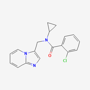 molecular formula C18H16ClN3O B2421466 2-氯-N-环丙基-N-(咪唑并[1,2-a]吡啶-3-基甲基)苯甲酰胺 CAS No. 1448027-32-4